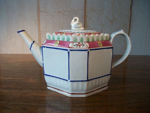 RARE OCTAGONAL PEARLWARE TEAPOT - ADDITIONAL PHOTO 11