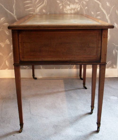 MAHOGANY INLAID CENTRE WRITING DESK - ADDITIONAL PHOTO 2