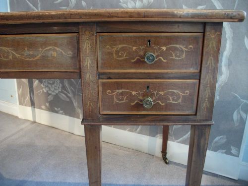 MAHOGANY INLAID CENTRE WRITING DESK - ADDITIONAL PHOTO 8