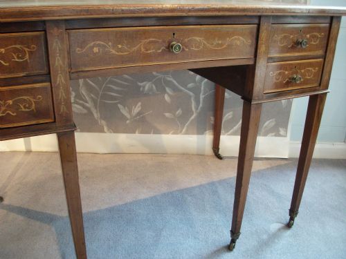 MAHOGANY INLAID CENTRE WRITING DESK - ADDITIONAL PHOTO 9