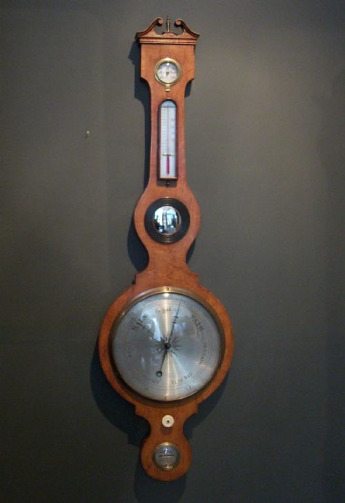 19th century wheel barometer - CATEGORY: ANTIQUE BAROMETERS - DATED 19TH CENTURY