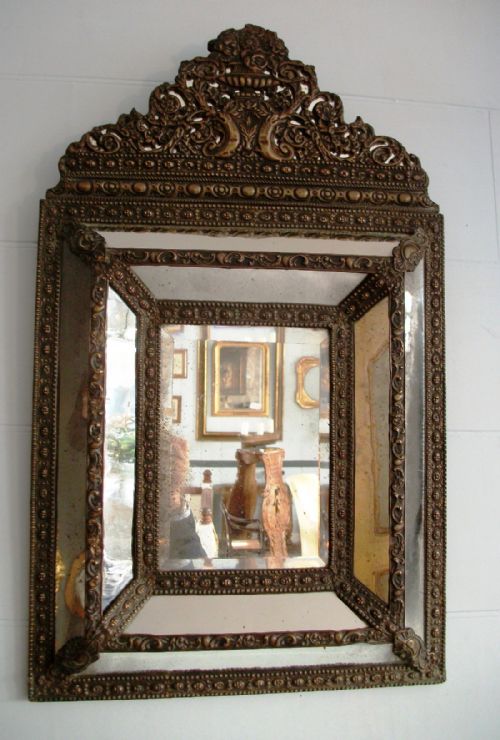 an antique napoleon iii cushion mirror - CATEGORY: ANTIQUE MIRRORS - DATED 19TH CENTURY