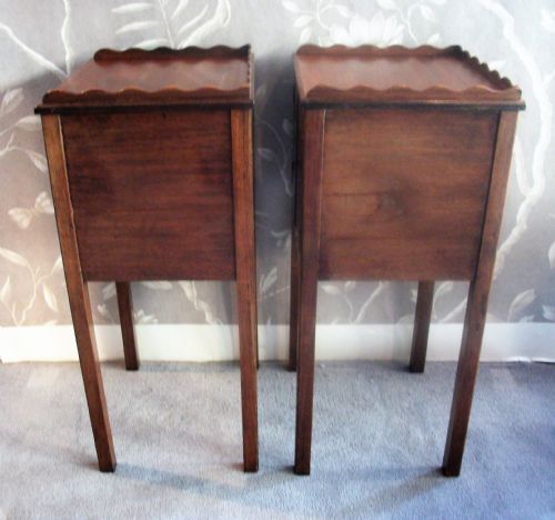 PAIR OF GEORGIAN MAHOGANY BEDSIDE CUPBOARDS - ADDITIONAL PHOTO 4