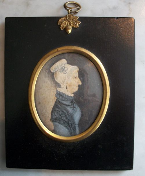 PAIR OF PORTRAIT MINIATURES OF BISHOP OF ELY AND HIS WIFE - ADDITIONAL PHOTO 3