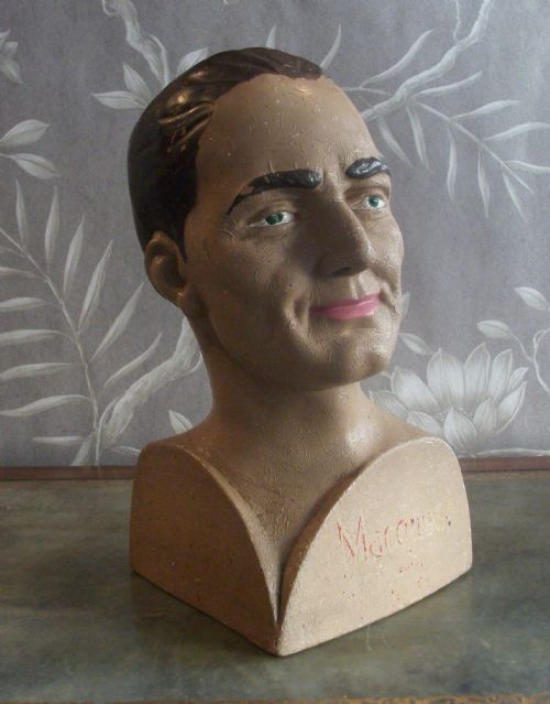 1920 male shop display millinery head - CATEGORY: ANTIQUE MISCELLANEOUS - DATED 1920
