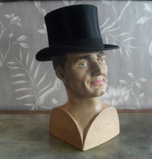 1920 MALE SHOP DISPLAY MILLINERY HEAD - ADDITIONAL PHOTO 4