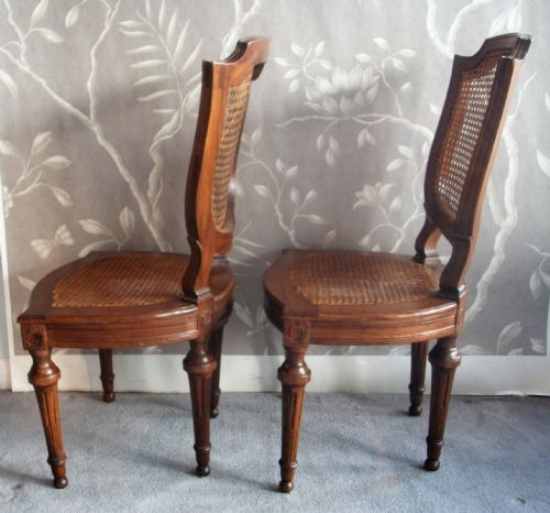 PAIR OF ITALIAN NEOCLASSICAL WALNUT CHAIRS - ADDITIONAL PHOTO 5