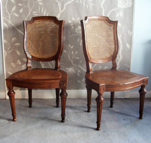 PAIR OF ITALIAN NEOCLASSICAL WALNUT CHAIRS - ADDITIONAL PHOTO 2