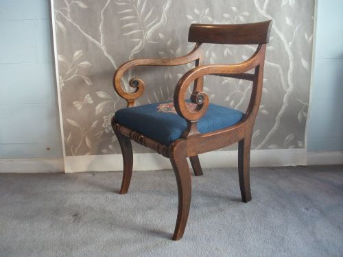 ANTIQUE REGENCY MAHOGANY OPEN ARMCHAIR - ADDITIONAL PHOTO 1