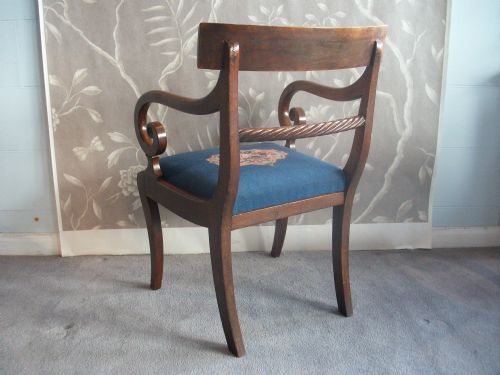 ANTIQUE REGENCY MAHOGANY OPEN ARMCHAIR - ADDITIONAL PHOTO 2