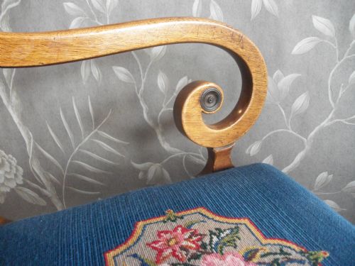 ANTIQUE REGENCY MAHOGANY OPEN ARMCHAIR - ADDITIONAL PHOTO 4
