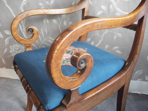 ANTIQUE REGENCY MAHOGANY OPEN ARMCHAIR - ADDITIONAL PHOTO 5