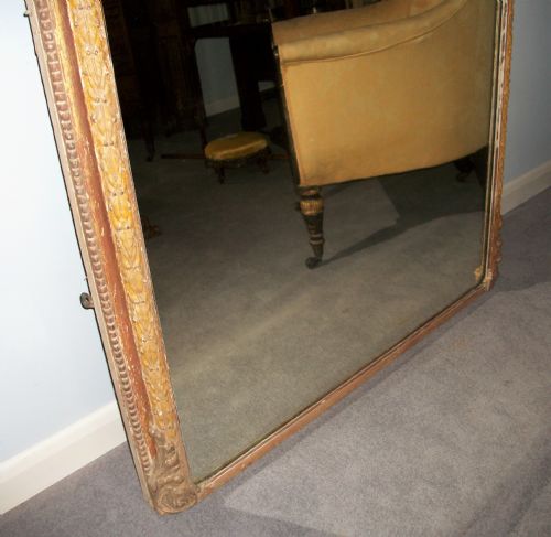 A LARGE ANTIQUE 19TH CENTURY ENGLISH OVERMANTLE MIRROR - ADDITIONAL PHOTO 2