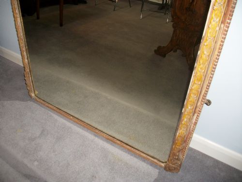 A LARGE ANTIQUE 19TH CENTURY ENGLISH OVERMANTLE MIRROR - ADDITIONAL PHOTO 3