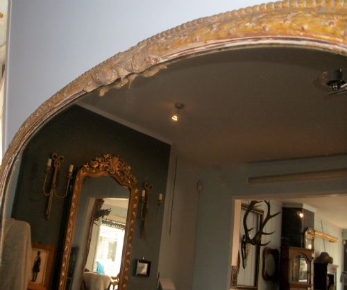 A LARGE ANTIQUE 19TH CENTURY ENGLISH OVERMANTLE MIRROR - ADDITIONAL PHOTO 6