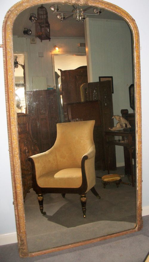 A LARGE ANTIQUE 19TH CENTURY ENGLISH OVERMANTLE MIRROR - ADDITIONAL PHOTO 7