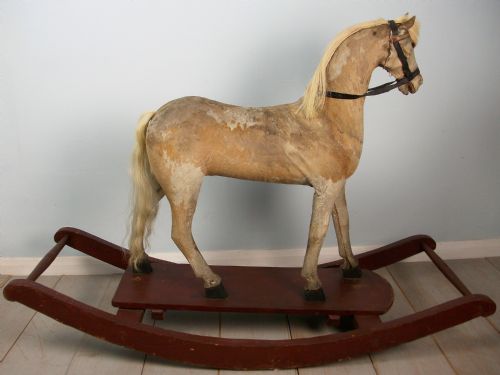 victorian pony skin rocking horse - CATEGORY: ANTIQUE MISCELLANEOUS - DATED 1890