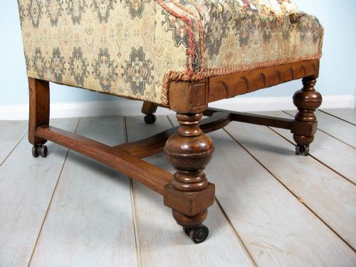 A WILLIAM AND MARY REVIVAL WING BACK ARMCHAIR - ADDITIONAL PHOTO 5