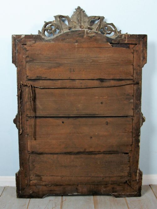 19TH C PAINTED CRESTED MIRROR WITH SHIELD AND DRAGONS - ADDITIONAL PHOTO 1
