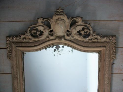19TH C PAINTED CRESTED MIRROR WITH SHIELD AND DRAGONS - ADDITIONAL PHOTO 2