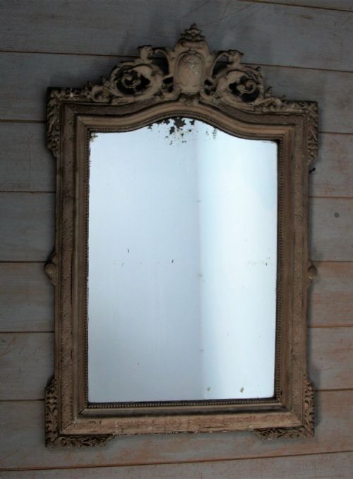19TH C PAINTED CRESTED MIRROR WITH SHIELD AND DRAGONS - ADDITIONAL PHOTO 3