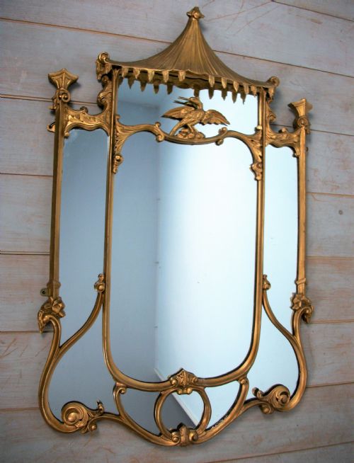 english chinoiserie chippendale style mirror - CATEGORY: ANTIQUE MIRRORS - DATED 1920