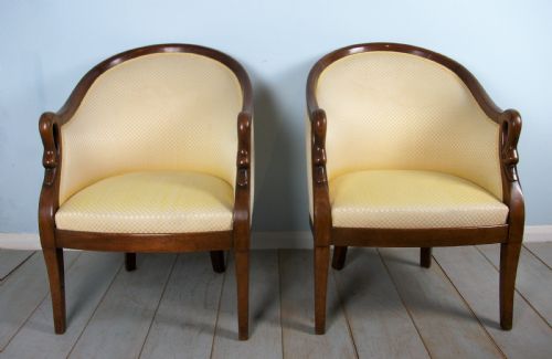 fig 1. A Fine Pair of Empire Swan Tub Chairs