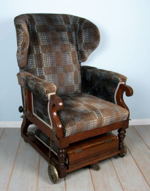 VICTORIAN METAMORPHIC WING BACK ARMCHAIR - ADDITIONAL PHOTO 3