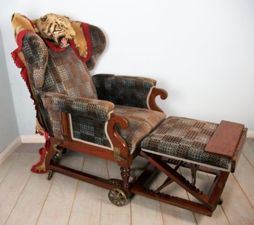 VICTORIAN METAMORPHIC WING BACK ARMCHAIR - ADDITIONAL PHOTO 9