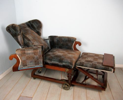 VICTORIAN METAMORPHIC WING BACK ARMCHAIR - ADDITIONAL PHOTO 10