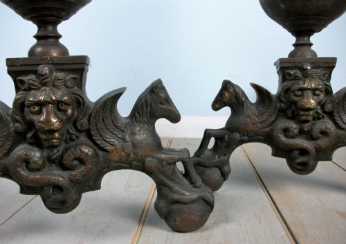 A GOOD LARGE SOLID PAIR OF FIREDOGSANDIRONS - ADDITIONAL PHOTO 2