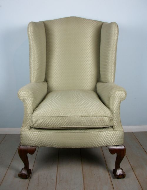 a fine quality edwardian wing back armchair of georgian design - CATEGORY: ANTIQUE CHAIRS - DATED EDWARDIAN
