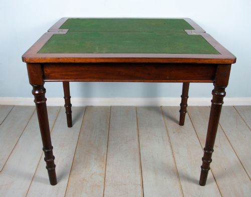 A 19TH CENTURY MAHOGANY CARD OR GAMES TABLE - ADDITIONAL PHOTO 1