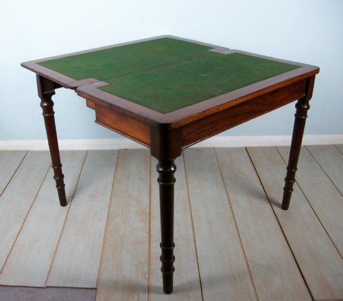 A 19TH CENTURY MAHOGANY CARD OR GAMES TABLE - ADDITIONAL PHOTO 4