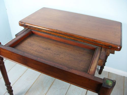 A 19TH CENTURY MAHOGANY CARD OR GAMES TABLE - ADDITIONAL PHOTO 9