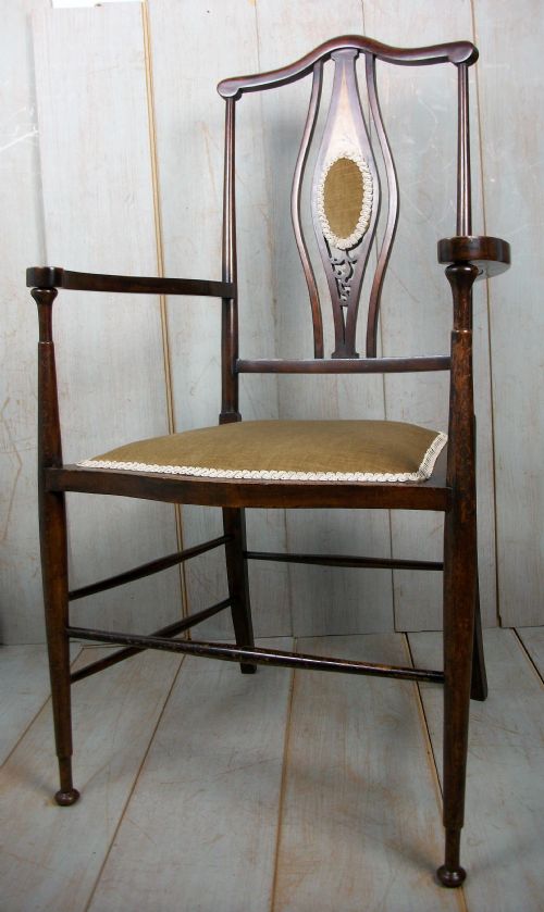 arts and crafts bedroom armchair - CATEGORY: ANTIQUE CHAIRS - DATED 1900