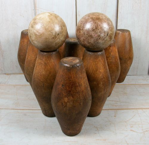 A FULL SET OF 10 C19TH SKITTLES - ADDITIONAL PHOTO 3