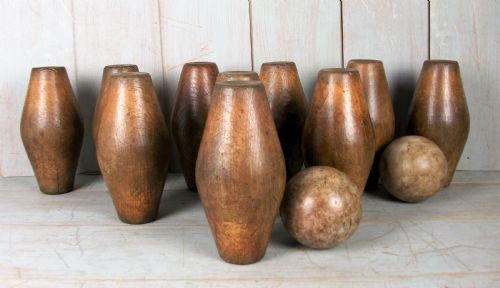 A FULL SET OF 10 C19TH SKITTLES - ADDITIONAL PHOTO 4