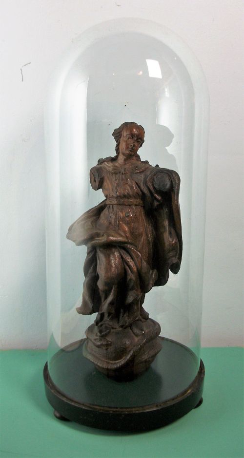 C17TH ITALIAN CARVED OAK WOOD SCULPTURE OF THE VIRGIN MARY - ADDITIONAL PHOTO 8