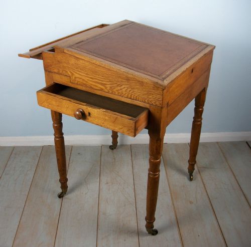 VICTORIAN OAK CLERK'S DESK - ADDITIONAL PHOTO 2