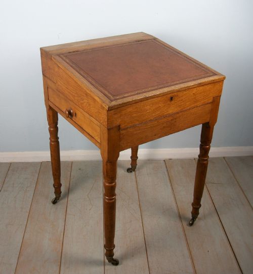 VICTORIAN OAK CLERK'S DESK - ADDITIONAL PHOTO 7