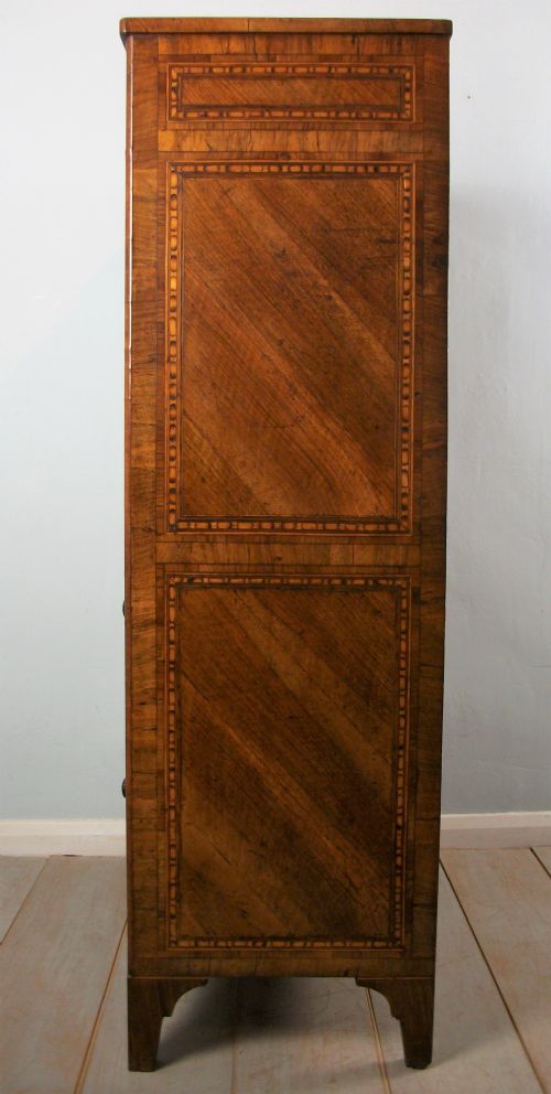 ITALIAN EARLY 19TH C WALNUT MARQUETRY SECRETAIRE ABATTANT ESCRITOIRE BUREAU - ADDITIONAL PHOTO 1