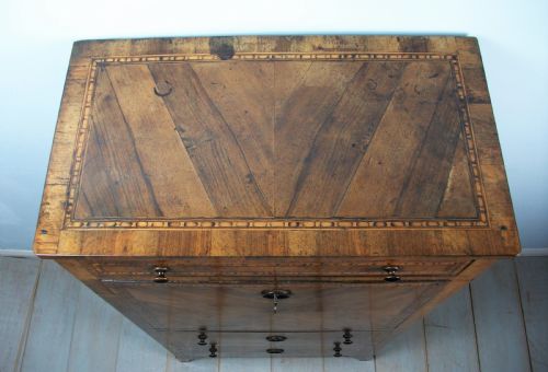 ITALIAN EARLY 19TH C WALNUT MARQUETRY SECRETAIRE ABATTANT ESCRITOIRE BUREAU - ADDITIONAL PHOTO 11