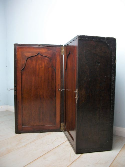 A 19TH CENTURY CAMPAIGN BOOKCASE - ADDITIONAL PHOTO 2