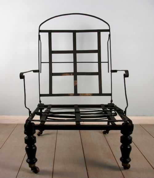 a campaign metamorphic armchair daybed - CATEGORY: ANTIQUE CHAIRS - DATED 19TH CENTURY