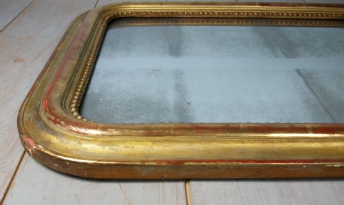 FRENCH GILTWOOD GILT OVER MANTLE ARCH TOP WALL MIRROR - ADDITIONAL PHOTO 5