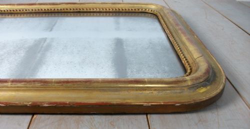 FRENCH GILTWOOD GILT OVER MANTLE ARCH TOP WALL MIRROR - ADDITIONAL PHOTO 7