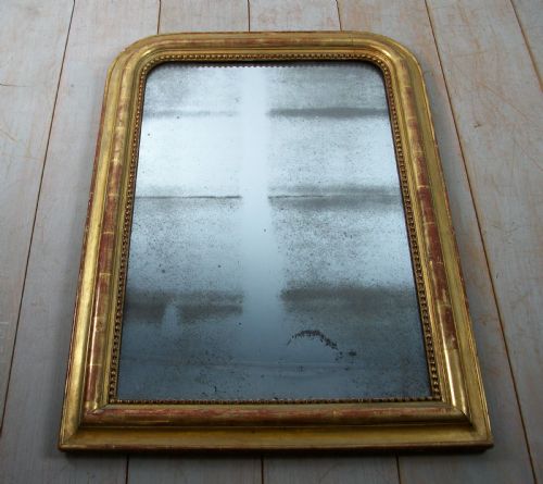 FRENCH GILTWOOD GILT OVER MANTLE ARCH TOP WALL MIRROR - ADDITIONAL PHOTO 8