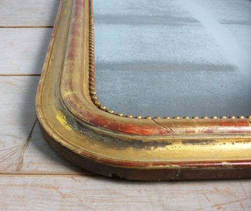 FRENCH GILTWOOD GILT OVER MANTLE ARCH TOP WALL MIRROR - ADDITIONAL PHOTO 2