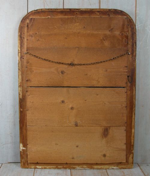 FRENCH GILTWOOD GILT OVER MANTLE ARCH TOP WALL MIRROR - ADDITIONAL PHOTO 9
